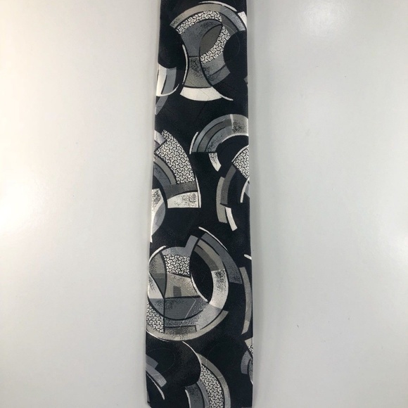 Donberry & Keats Black & Gray Geometric Tie T03 - Picture 2 of 3